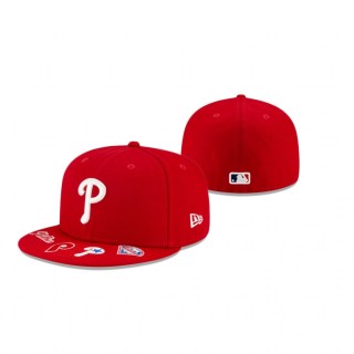 Phillies Red Visor Hit 59Fifty Fitted Hat