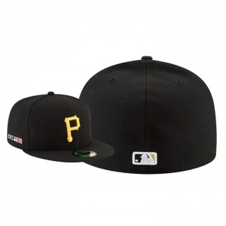 Men's Pittsburgh Pirates Black MLB 150th Anniversary Patch 59FIFTY Fitted Hat