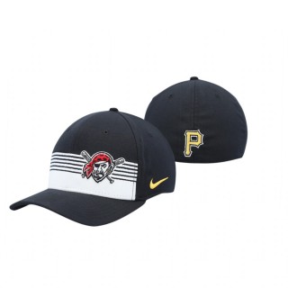 Pittsburgh Pirates Black Classic 99 Stripes Performance Flex Hat