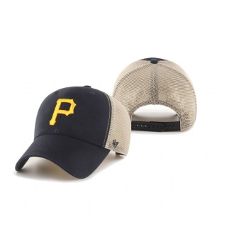 Pittsburgh Pirates Black Natural Flagship Washed MVP Trucker Snapback Hat