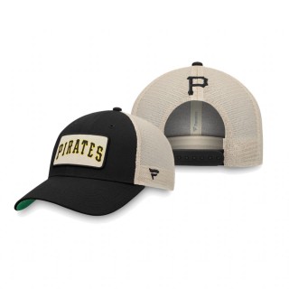 Pittsburgh Pirates Black Natural True Classic Trucker Snapback Hat