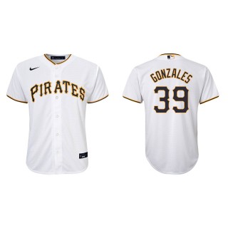 Youth Nick Gonzales Pirates White Replica Home Jersey
