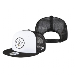 Pittsburgh Pirates White Black Vert 2.0 9FIFTY Trucker Snapback Hat