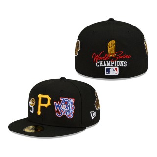 Pittsburgh Pirates 5x World Series Champions Count the Rings 59FIFTY Fitted Hat Black