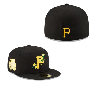 Men's Pittsburgh Pirates Black 1979 World Series Bloom Side Patch 59FIFTY Fitted Hat