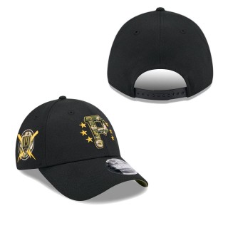 Pittsburgh Pirates Black 2024 Armed Forces Day 9FORTY Adjustable Hat