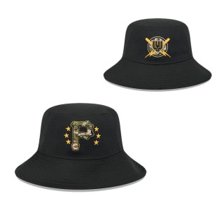 Pittsburgh Pirates Black 2024 Armed Forces Day Bucket Hat