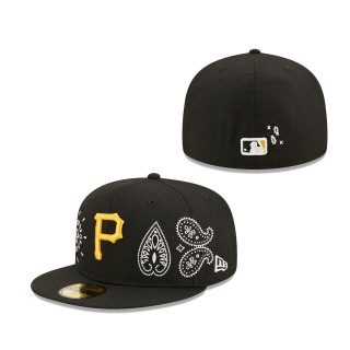 Men's Pittsburgh Pirates Black Paisley Elements 59FIFTY Fitted Hat