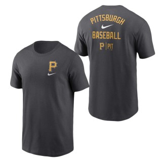 Pittsburgh Pirates Charcoal Logo Sketch Bar T-Shirt