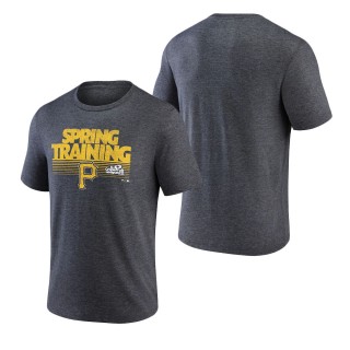 Pittsburgh Pirates Heathered Charcoal 2022 MLB Spring Training Grapefruit League Spring Fade Tri-Blend T-Shirt