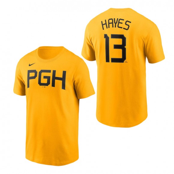 Pittsburgh Pirates Ke'Bryan Hayes Gold City Connect Name & Number T-Shirt