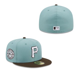 Pittsburgh Pirates Light Blue Brown Three Rivers Stadium 30th Anniversary Beach Kiss 59FIFTY Fitted Hat