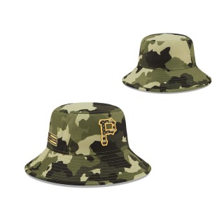 Pittsburgh Pirates New Era Camo 2022 Armed Forces Day Bucket Hat