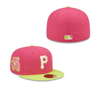 Men's Pittsburgh Pirates Pink 76th World Series Champions Beetroot Cyber 59FIFTY Fitted Hat