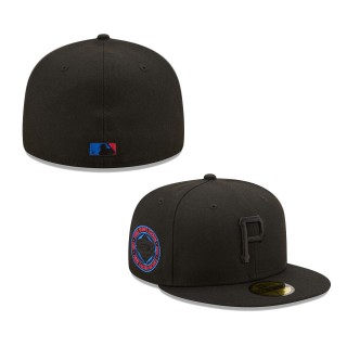 Pittsburgh Pirates Three Rivers Stadium Splatter 59FIFTY Fitted Hat Black