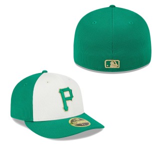 Pittsburgh Pirates White Green 2024 St. Patrick's Day Low Profile 59FIFTY Fitted Hat