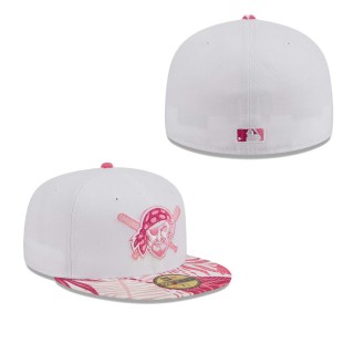 Pittsburgh Pirates White Pink Flamingo 59FIFTY Fitted Hat