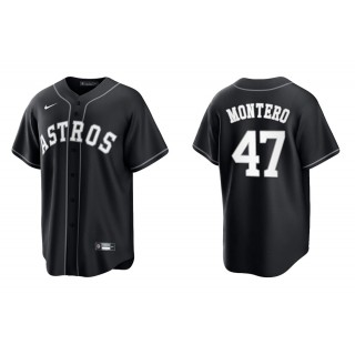 Men's Houston Astros Rafael Montero Black White Replica Official Jersey
