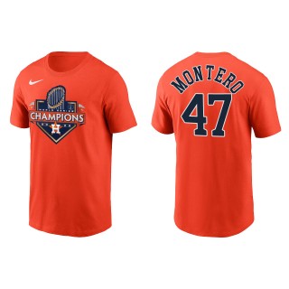 Rafael Montero Houston Astros Orange 2022 World Series Champions T-Shirt