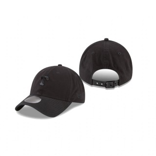 Texas Rangers Black Blackout Collection Micro Matte 9TWENTY Adjustable Hat