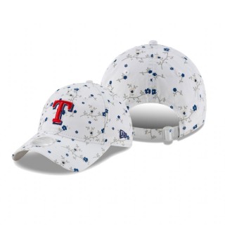 Women's Texas Rangers White Blossom 9TWENTY Adjustable Hat