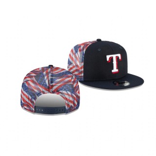 Texas Rangers Navy Flag Mesh 9FIFTY Snapback Hat