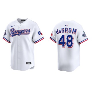 Rangers Jacob deGrom White 2023 World Series Champions Limited Jersey