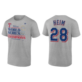 Rangers Jonah Heim Gray 2023 World Series Champions T-Shirt