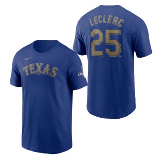 Texas Rangers Jose Leclerc Royal 2024 Gold Collection Name & Number T-Shirt