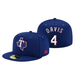 Rangers Khris Davis Royal 2021 Clubhouse Hat