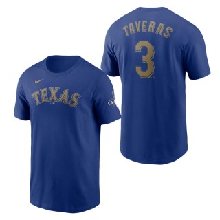 Texas Rangers Leody Taveras Royal 2024 Gold Collection Name & Number T-Shirt