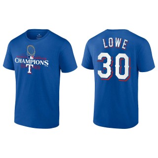 Rangers Nathaniel Lowe Royal 2023 World Series Champions T-Shirt
