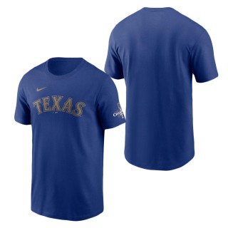 Texas Rangers Royal 2024 Gold Collection Wordmark T-Shirt