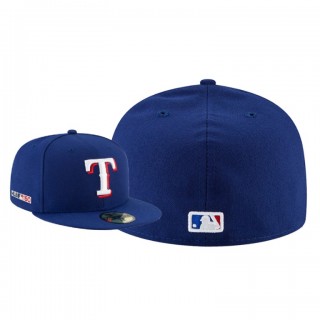 Men's Texas Rangers Royal MLB 150th Anniversary Patch 59FIFTY Fitted Hat