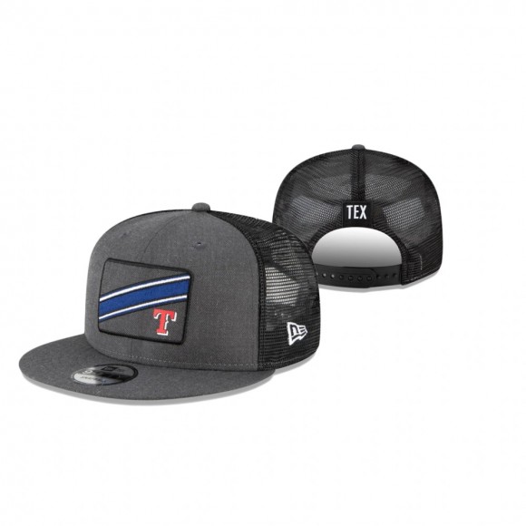 Texas Rangers Charcoal Slant Trucker 9FIFTY Snapback Hat
