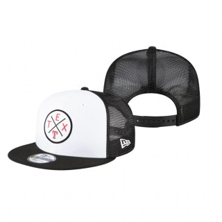 Texas Rangers White Black Vert 2.0 9FIFTY Trucker Snapback Hat