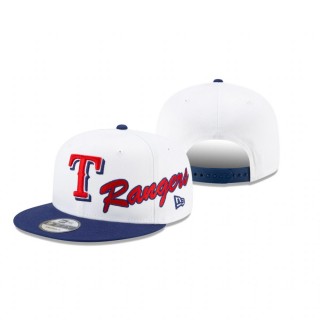 Texas Rangers White Vintage 9FIFTY Snapback Hat