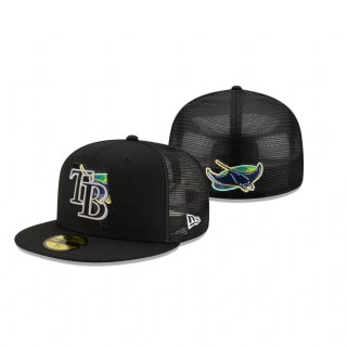 Tampa Bay Rays Black State Fill Meshback 65FIFTY Hat