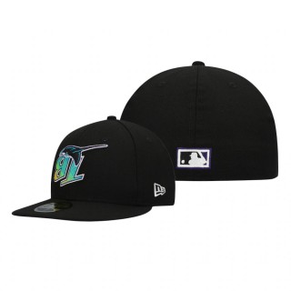 Rays Black Upside Down 59FIFTY Fitted Hat