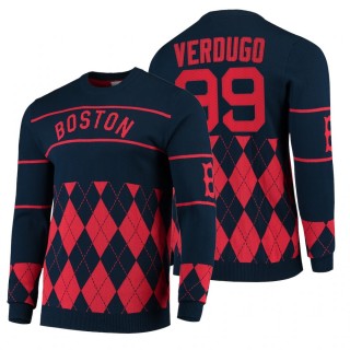 Boston Red Sox Alex Verdugo Navy 2021 Christmas Ugly Sweater