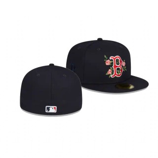 Red Sox Bloom Black 59FIFTY Fitted Hat