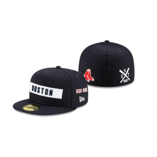 Red Sox Navy Boxed Wordmark 59FIFTY Fitted Hat