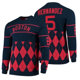 Boston Red Sox Enrique Hernandez Navy 2021 Christmas Ugly Sweater