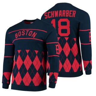 Boston Red Sox Kyle Schwarber Navy 2021 Christmas Ugly Sweater