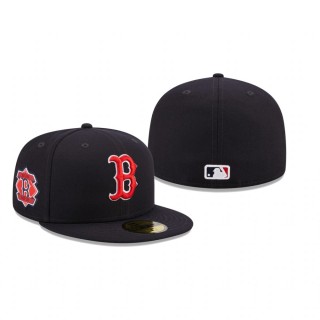 Boston Red Sox Navy Logo Side 59FIFTY Fitted Hat
