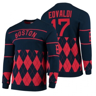 Boston Red Sox Nathan Eovaldi Navy 2021 Christmas Ugly Sweater