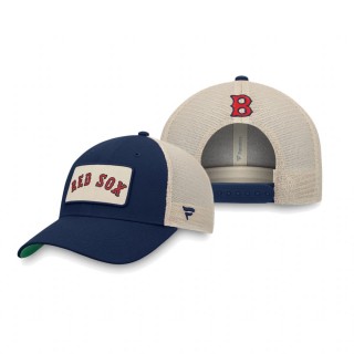Boston Red Sox Navy Natural True Classic Trucker Snapback Hat