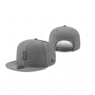 Boston Red Sox Gray Seersucker Black Label 9Fifty Snapback Snapback Hat