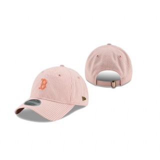 Boston Red Sox Pink Seersucker Black Label 9Twenty Adjustable Adjustable Hat