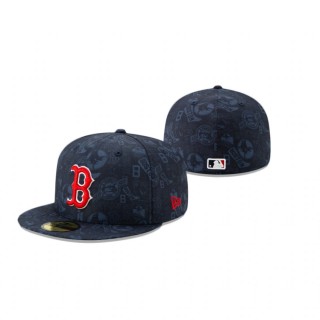 Red Sox Blue Sketched 59Fifty Fitted Hat